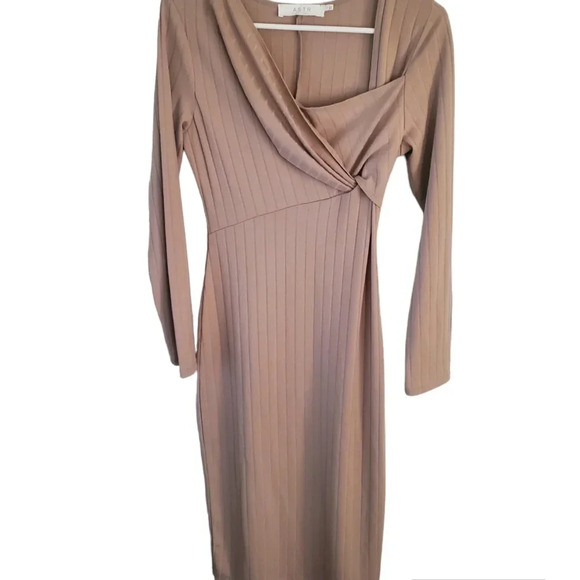 ASTR THE LABEL TAN MIDI DRESS, SIZE LARGE - Picture 3 of 6